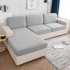 Cross Border High Elastic Knitted Sofa Cushion Cover Three-dimensional Jacquard - Grey - View 1
