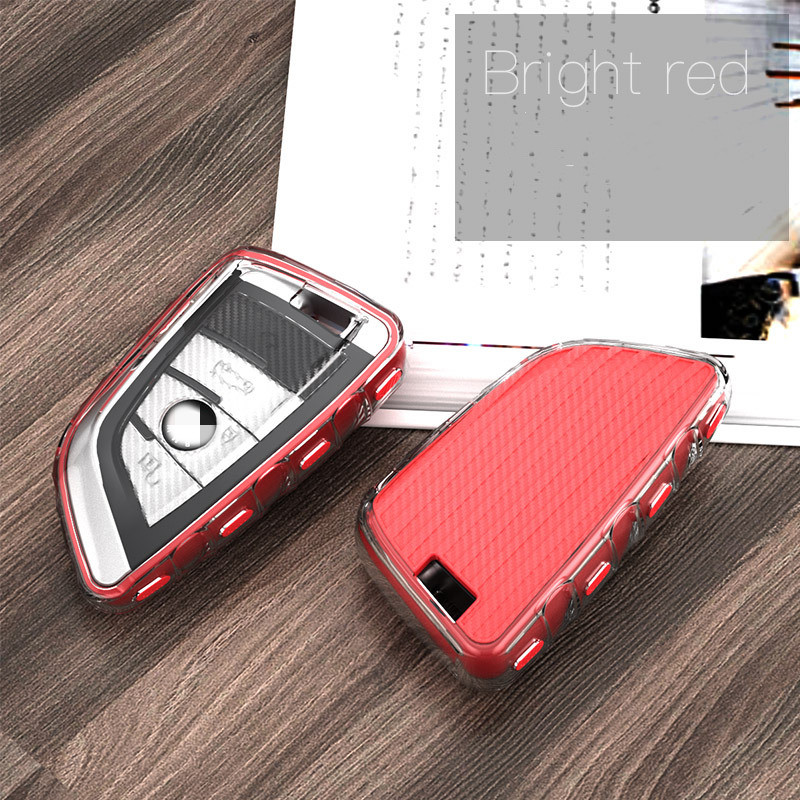 All Inclusive Carbon Fiber Soft Car Key Cover Red - Shop at LoveMi