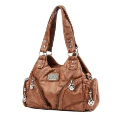 Vintage Soft Leather New Diagonal Single Shoulder Bag For Women - Yellow - View 1