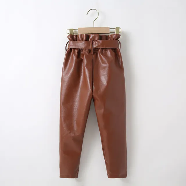 New Spring And Autumn Korean Fashion Trendy Women's Leather Trousers Coffee - Shop at LoveMi