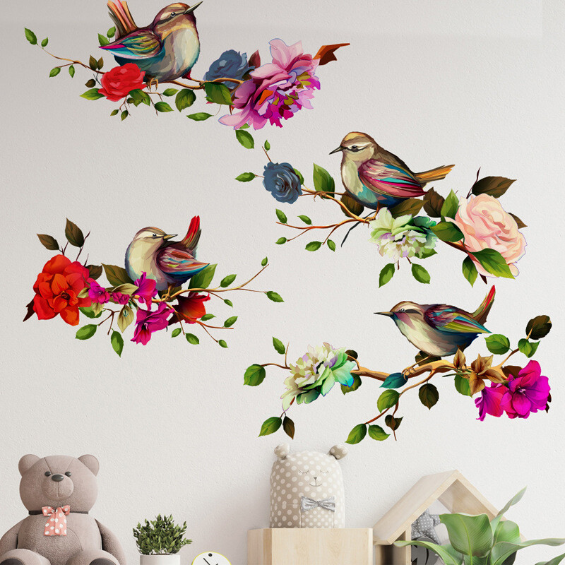 Magpies Branch Flower Wall Sticker Birds Mural Art Decal Wallpaper Decor UK — image 6