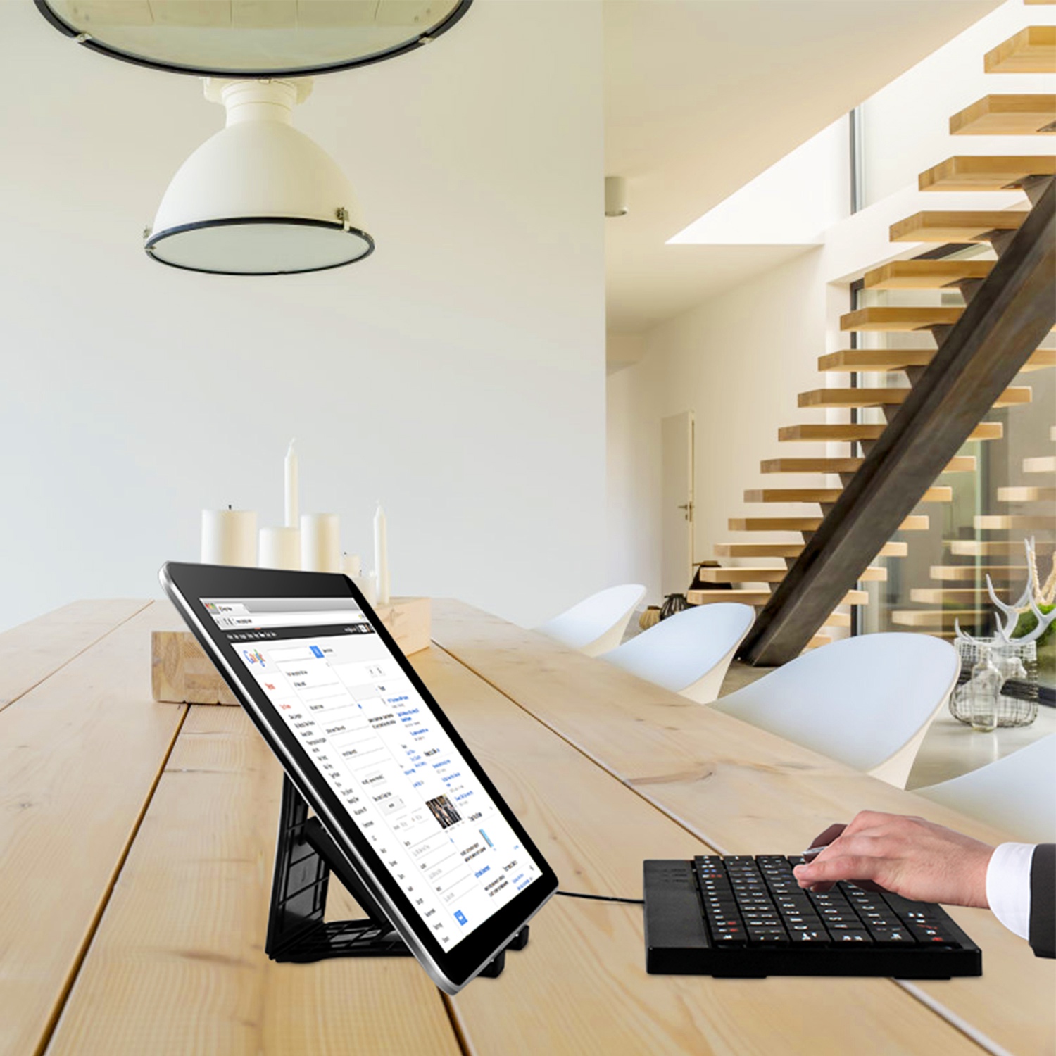 80 Keys Wired Keyboard Mini USB Connector Keyboard Portable Durable Keyboard With Carry Bag Tablet Stand For Android Window Tablet