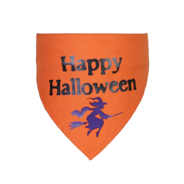 Large Dog Triangle Scarf Cat Ghost Festival Scarf Orange Happy - Shop at LoveMi