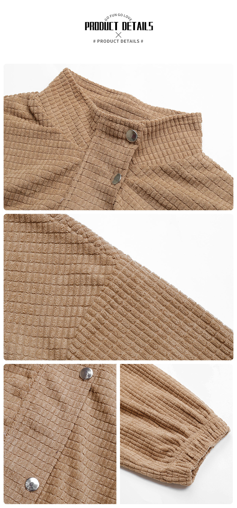 Title 7, Amazon Stand-up Collar Jacket Corduroy Short Coat