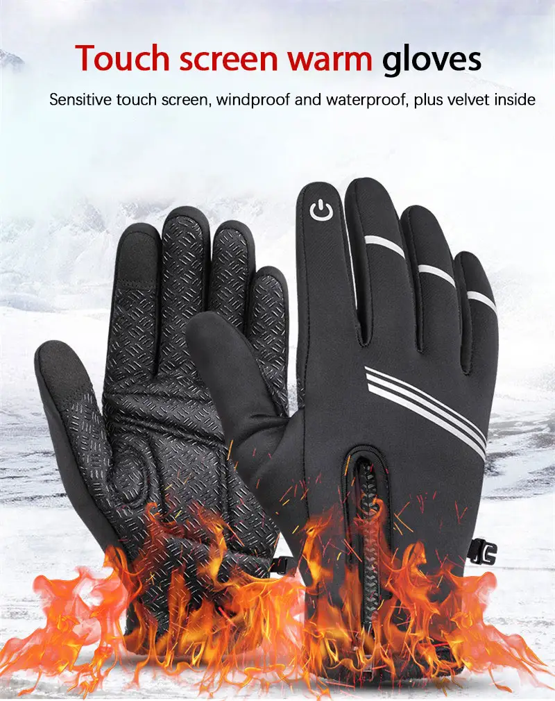 Winter Warm Riding Gloves Plus Fleece Touch Screen Gloves