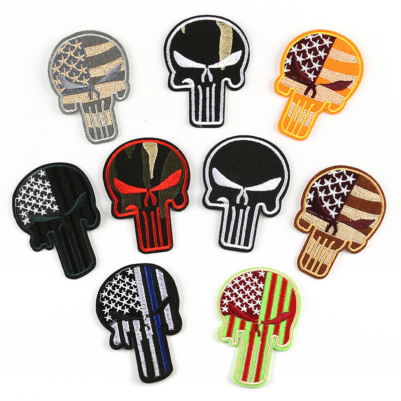 Embroidered Skull And Ghost Head Badge Cloth Sticker — image 1