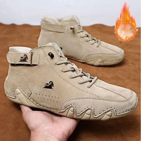 Men Ankle Boots Autumn Winter Suede Velcro Shoes Fashion