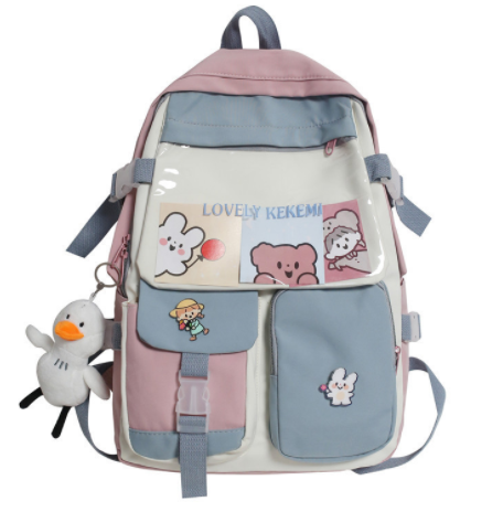 حقيبة شفافة كبيرة سعة مع تصميم ظريف لطلاب المرحلة الإعدادية