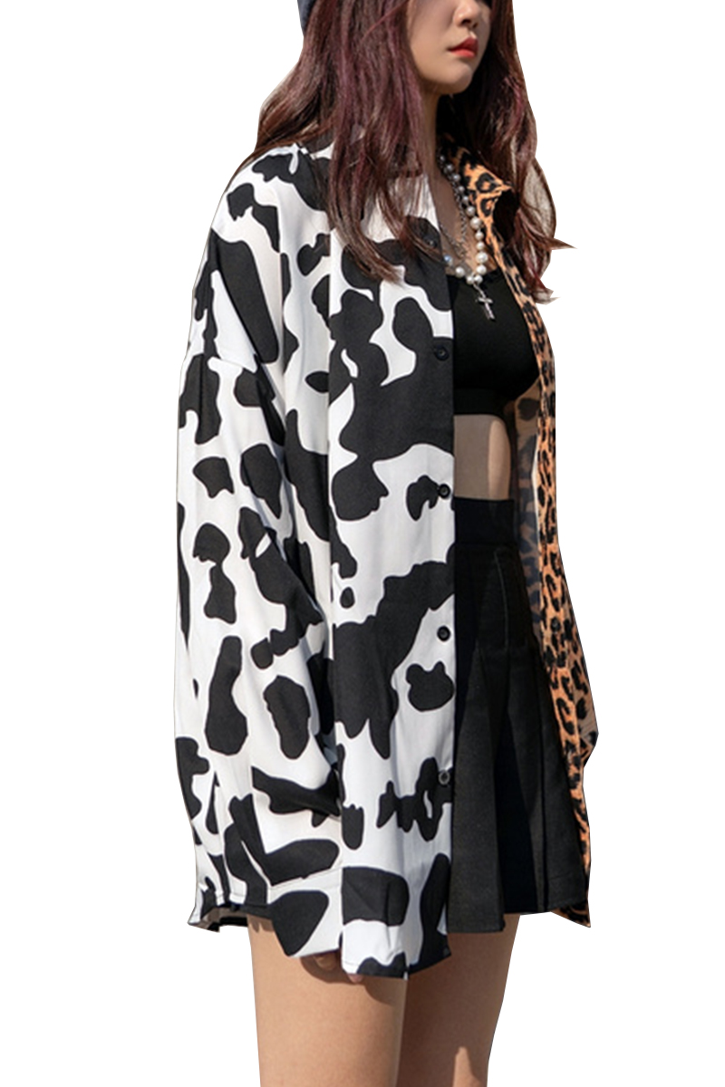 Title 6, Leopard print colorblock shirt