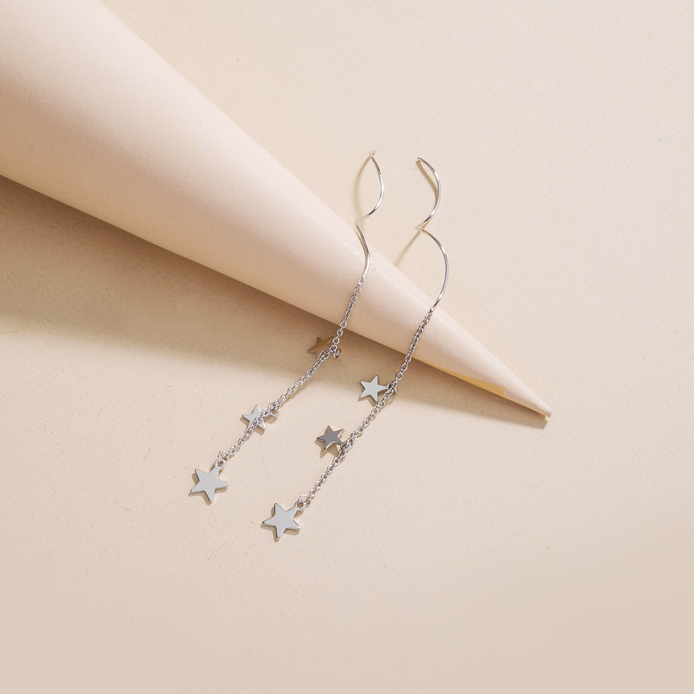 Jewelry Simple Tassel Wavy Star Earring Earrings