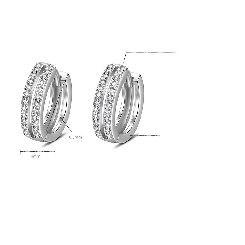 Title 4, Summer Ear Buckle Earrings Double Row Drill