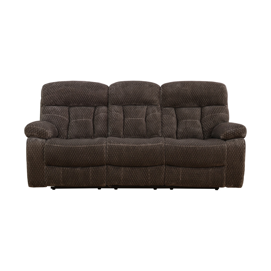 Pickup Only--Brown Cashmere Fleece Living Room Recliner Intelligent 3-Piece Sofa Set