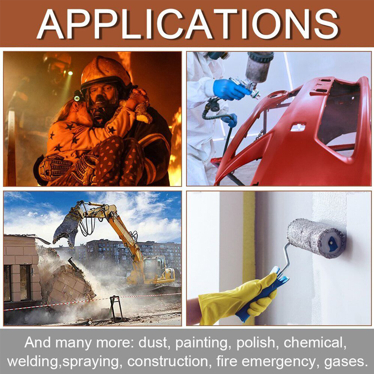 Half Face Gas Mask Respirator Facepiece Spray Painting 6200 Respirator Safety Protector 12