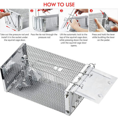 Humane Rat Trap Cage Live Animal Catch Pest Rodent Mice Mouse Bait Control Box 2