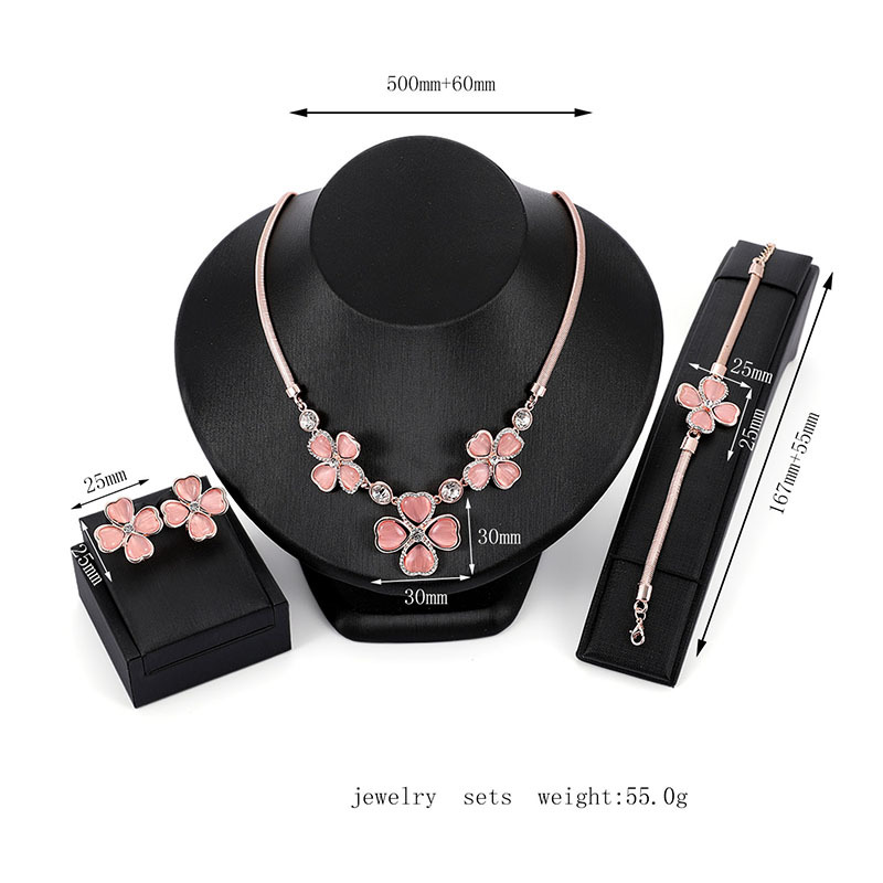 Popular Necklace Earrings Ring Three-piece Bridal Jewelry