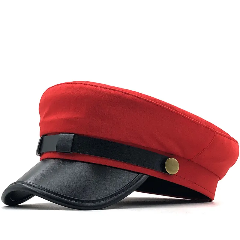 British Vintage Beret PU Leather for Men