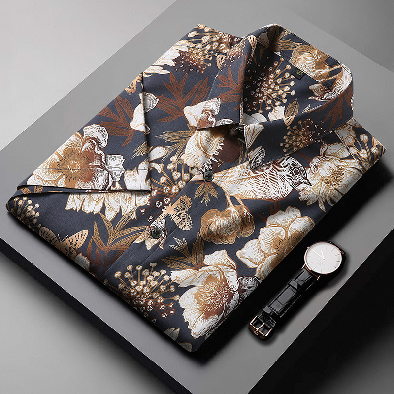 Title 10, Heren shirt met korte mouwen en stretch digital...