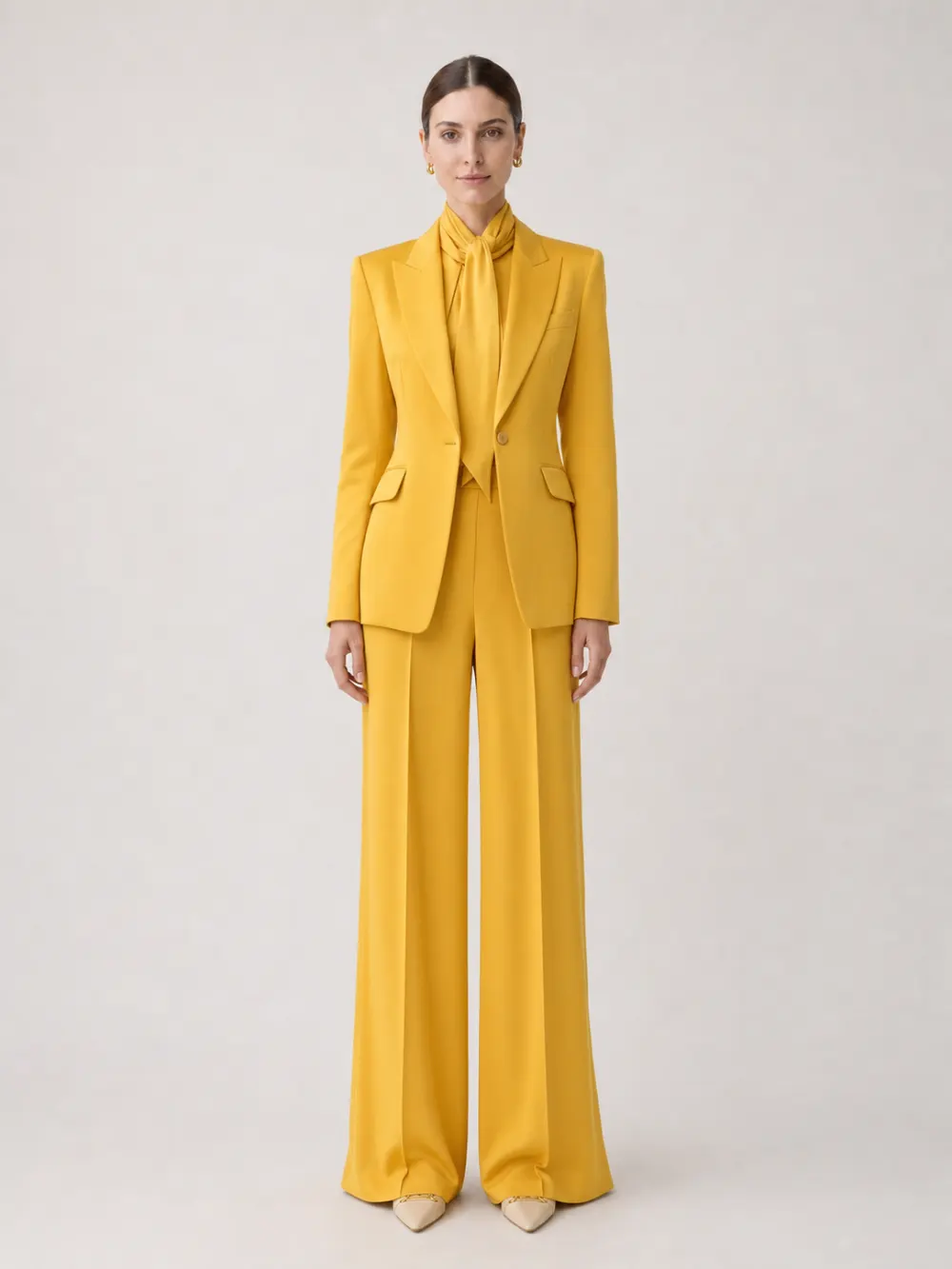 Solene Marigold Wide-Leg Suit Set