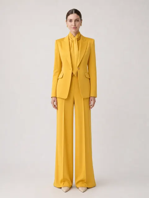 Solene Marigold Wide-Leg Suit Set