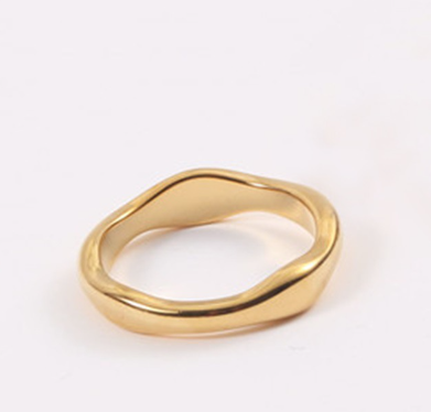 European And American Fashion Stainless Steel Special-shaped Smooth Ring