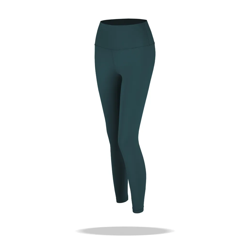 High-waisted Peach Running Hip-lifting Sports Tights - Dark Green