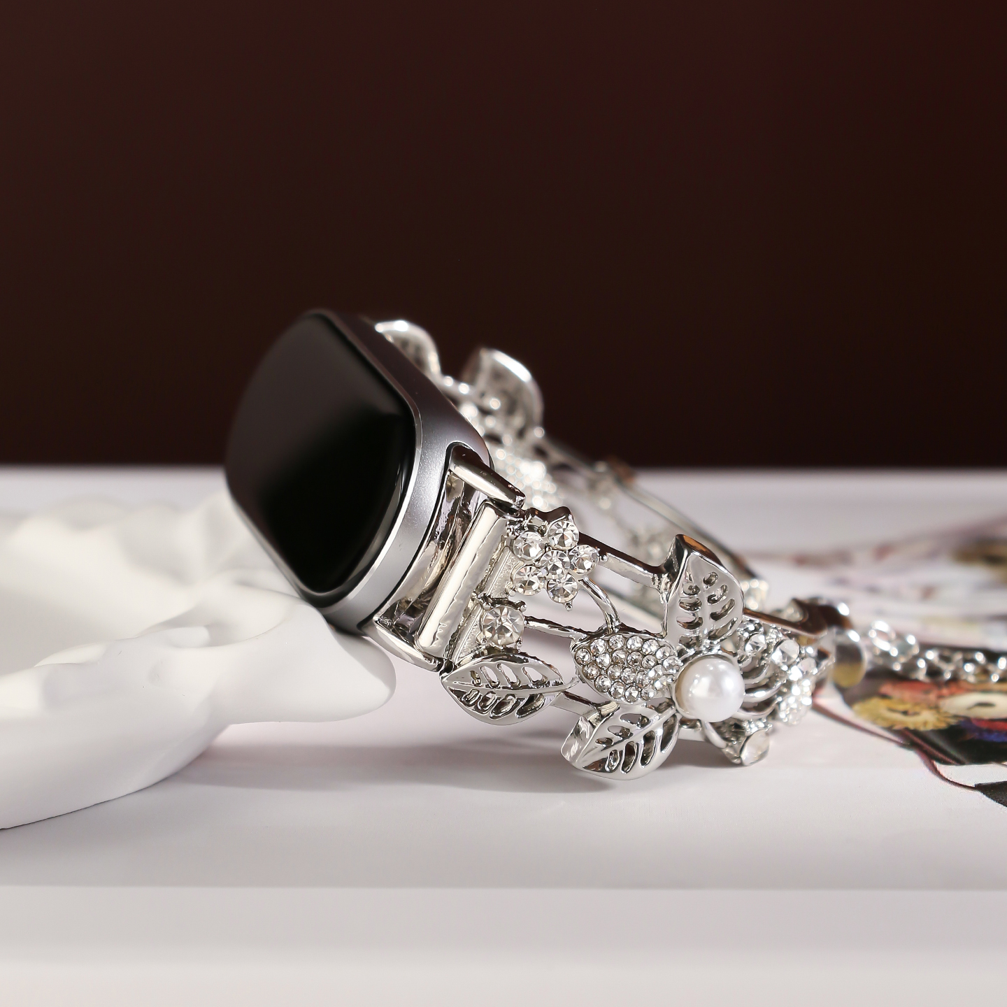 New Arrival Star Shaped Rhinestone Chain Watch Strap, Compatible With IWatch & Xiaomi Smartwatches