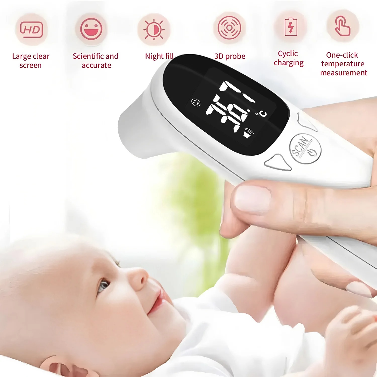 Medical Body Thermometer Multi Function Temperature Meter Home Non-contact For Child  Fever Measure Tool Ear Thermograph