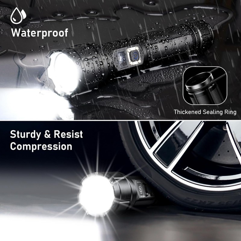 Rechargeable Handheld LED Searchlight Zoomable Spotlight With Battery Indicator — image 2