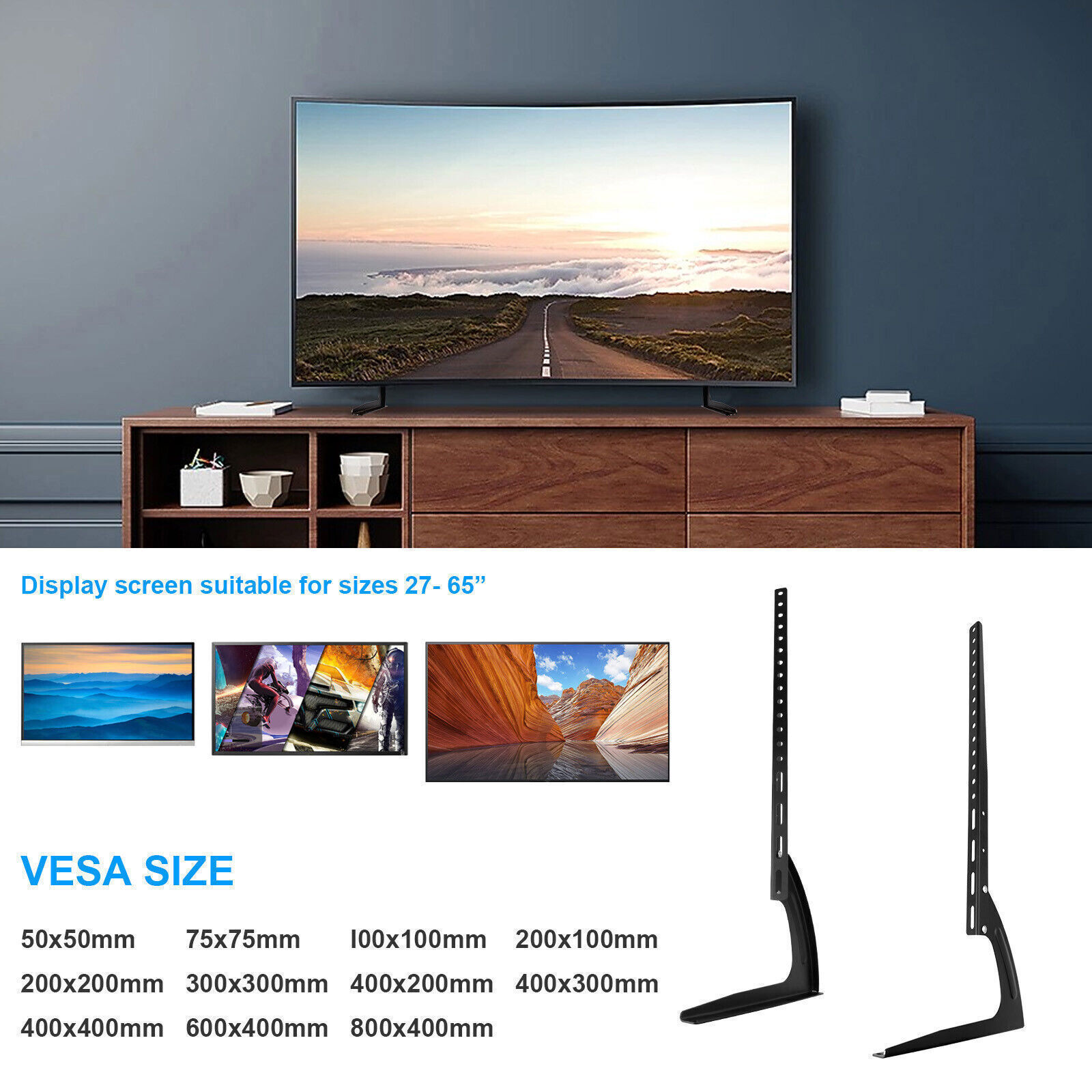 27 -65 Universal Table Top TV Stand Base LCD LED Vesa Pedestal Mount Bracket UK — image 3