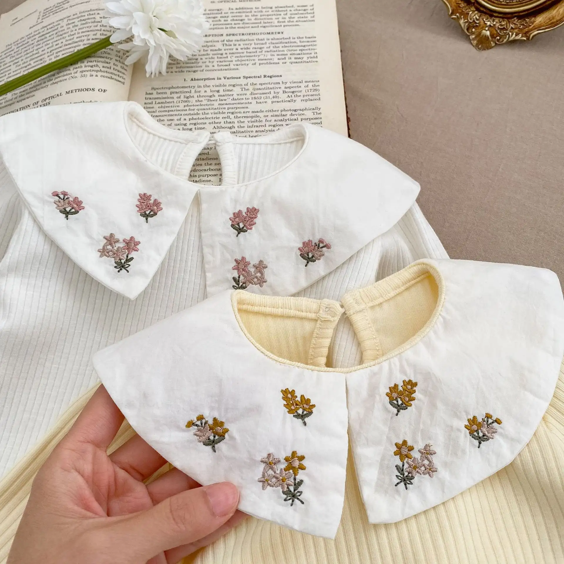 Women's Treasure Thin Underlay Cotton Embroidered Collar Long Sleeve T-shirt