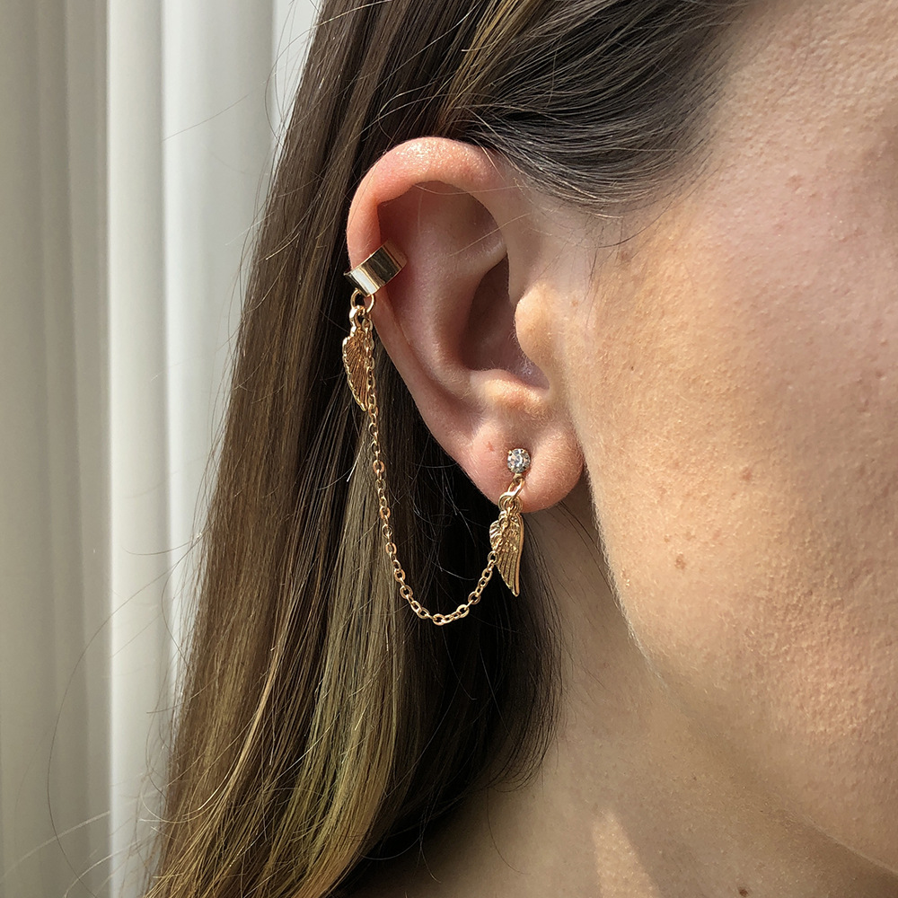 Ear Bone Clip Earrings Exaggerated Temperament Retro Cold Style High-end Earrings