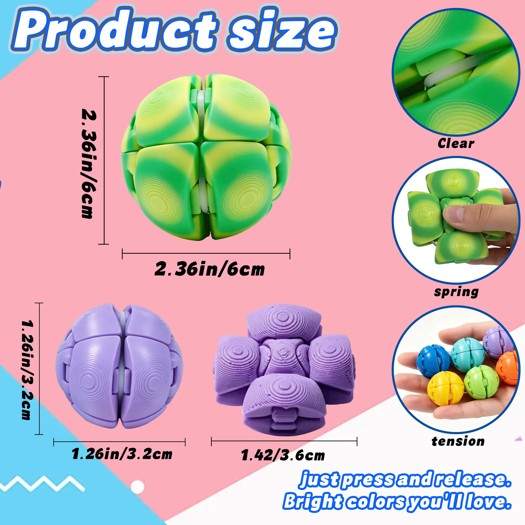 Spring Green Large 3D Printed Stress Relief