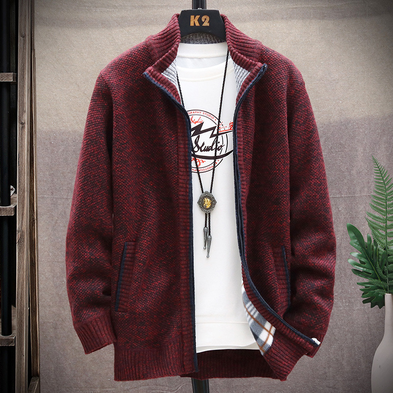 Title 3, Stand-up collar cardigan sweater men