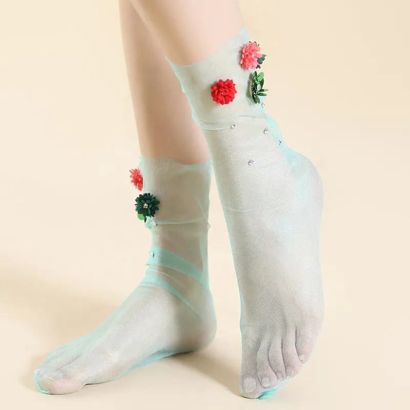 Glass Silk Pearl Jewelry Socks Stockings
