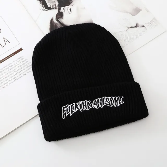 Woolen Girl Autumn And Winter Korean Hat English Black - Shop at LoveMi