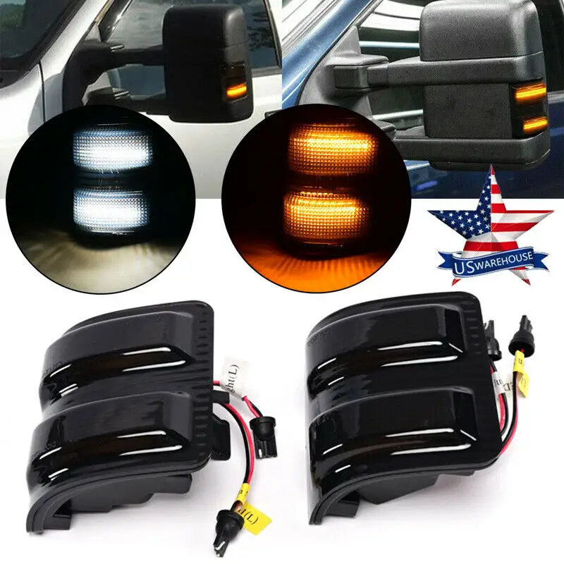 Car Front Mirror Lights 3 Grids Are