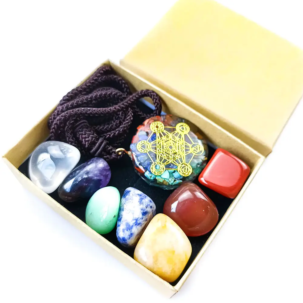 Irregular Natural Crystal Onyx Stone Color Necklace Set