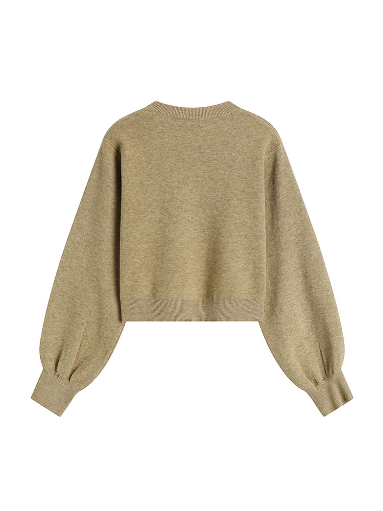 Ladies Fashion Pullover Style Khaki Sweater