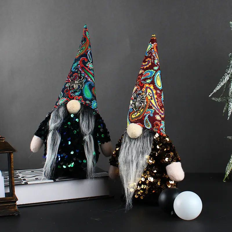 Halloween Sequin Faceless Doll Decoration Props