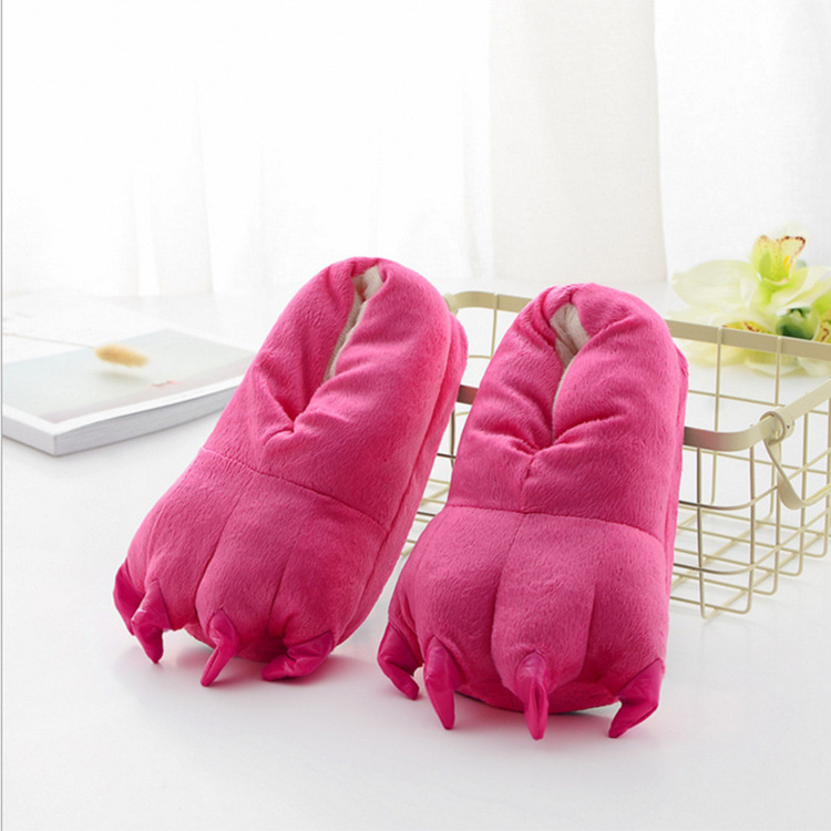 Title 2, Coral Super Soft Fleece Dinosaur Claw Shoes