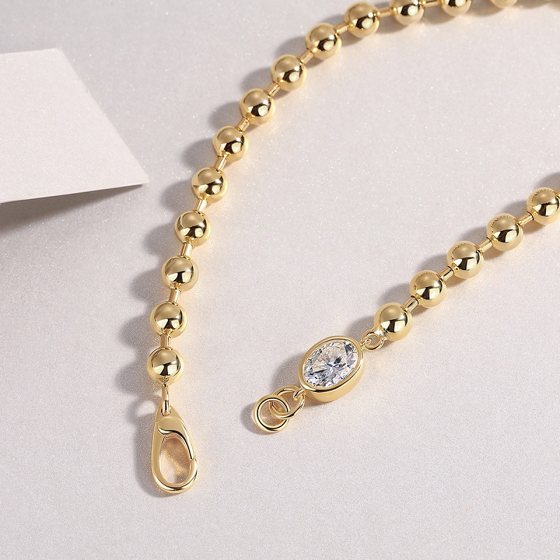 Set With Top-quality Moissanite, This Luxurious And Fashionable Light Luxury Trend Jewelry Silver Bracelet Is S925 Silver-plated With Gold
