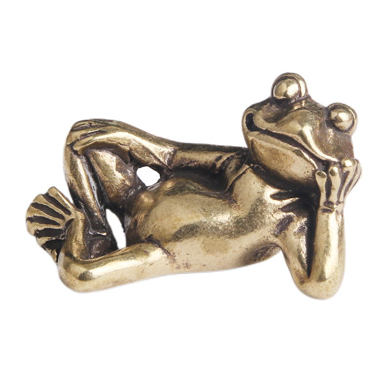 Title 2, Pure Brass Old Sleeping Frog Creative Desktop D...