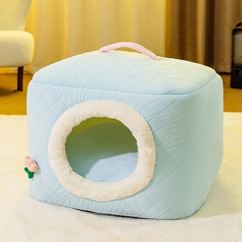 Kennel Four Seasons Universal Removable And Washable Winter Warm House - Blue