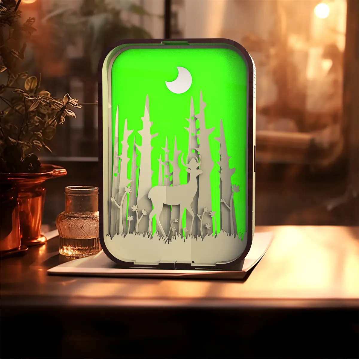 Woodcarving Light Creative Gift Minimalist Bedside Night Light Decoration Desktop Decoration Birthday Gift – image 4