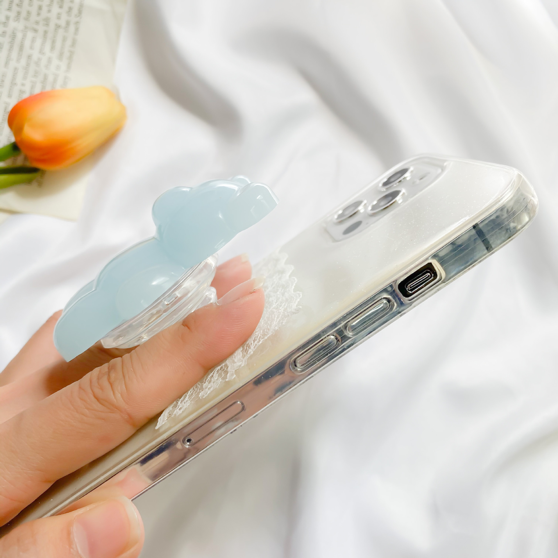 Epoxy Three-dimensional Bear Mobile Phone Airbag Bracket Transparent Paste Retractable Ins Wind Ring Buckle - Image 2
