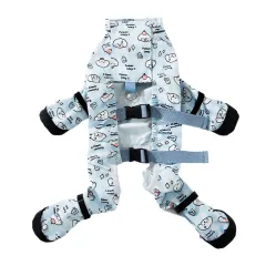 Waterproof Reflective Stripe Pet Pants Adjustable Stain Resistant Dog Four-Legged Pants Quick Dry Durable - Blue - View 1