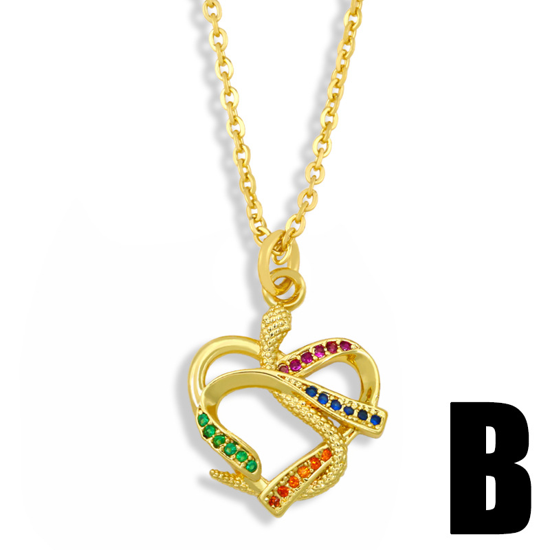 Jewelry Snake Love Necklace With Colored Zircon Necklace