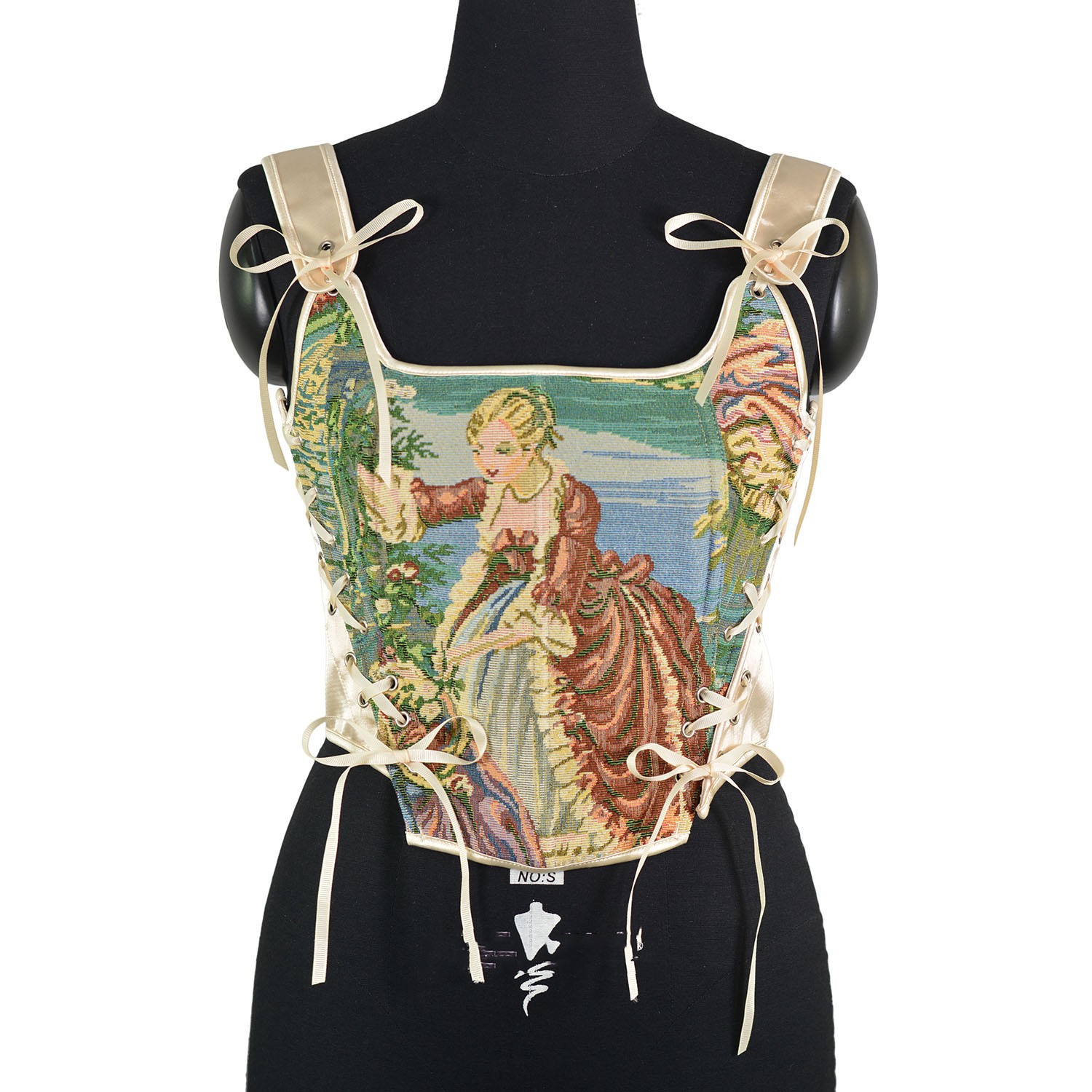 Woven Oil Painting Fishbone Corset