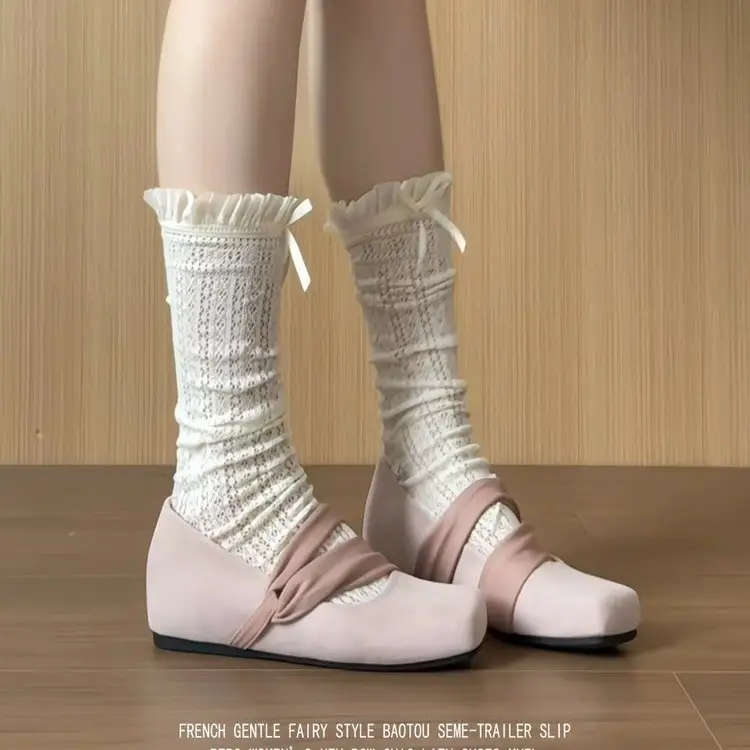 2026 New Arrival Gentle Style Square Toe Bow Shallow Mouth Pumps, Spring Women Shoes