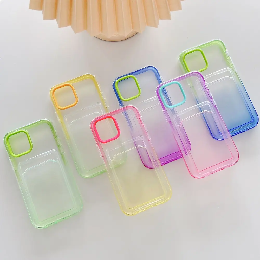 Gradient Card Phone Case Transparent Protective Cover
